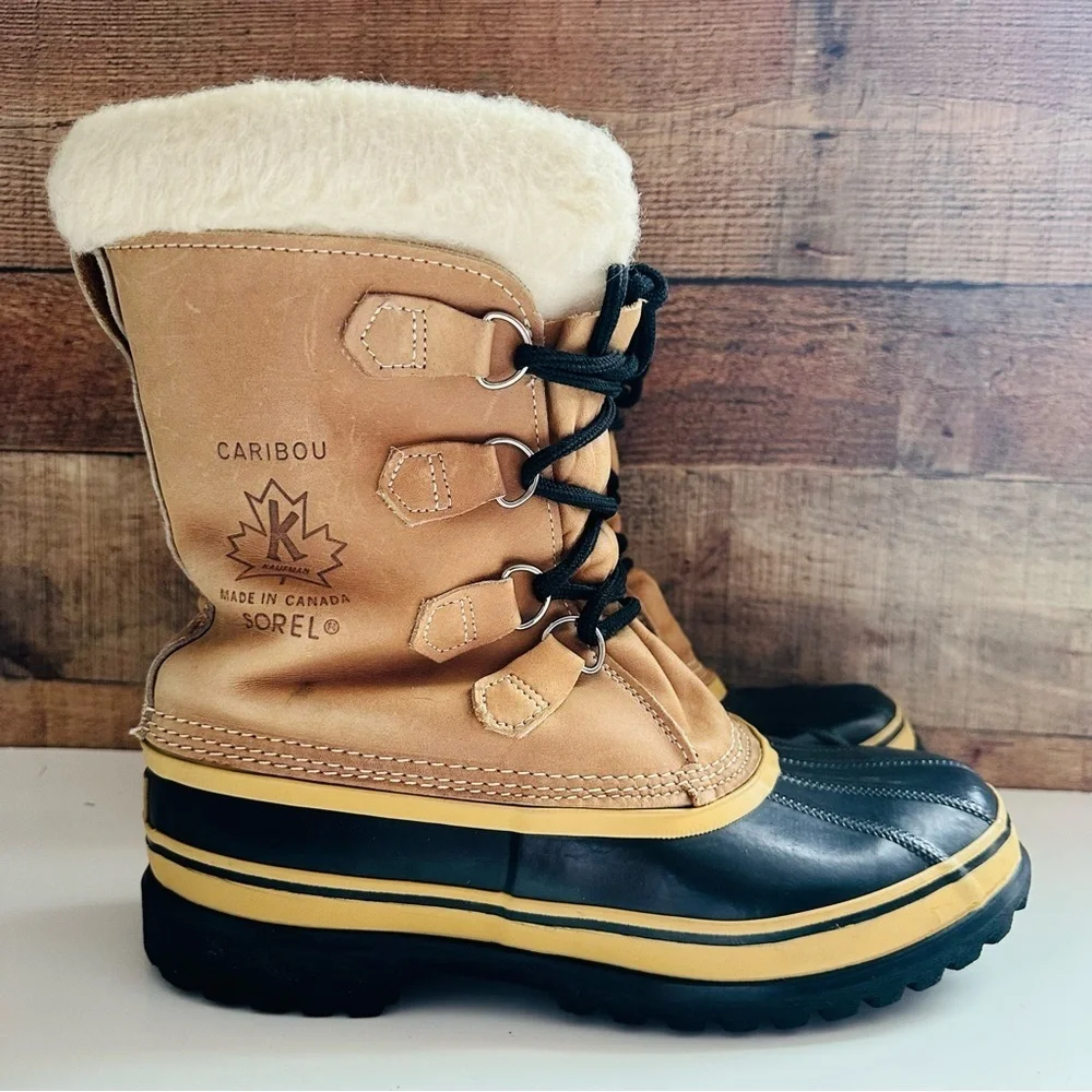 Sorel Caribou Waterproof Winter Boots - Tan and Black